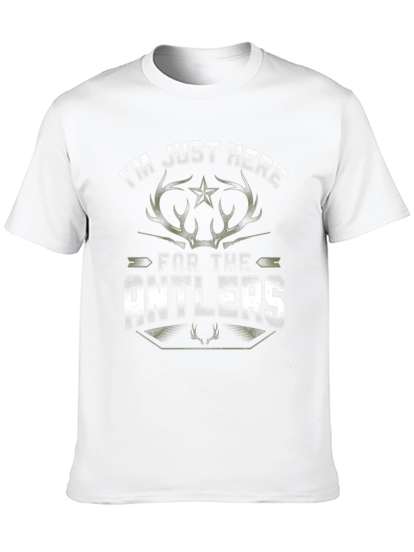 Im Just Here for the Antlers Black T-Shirt