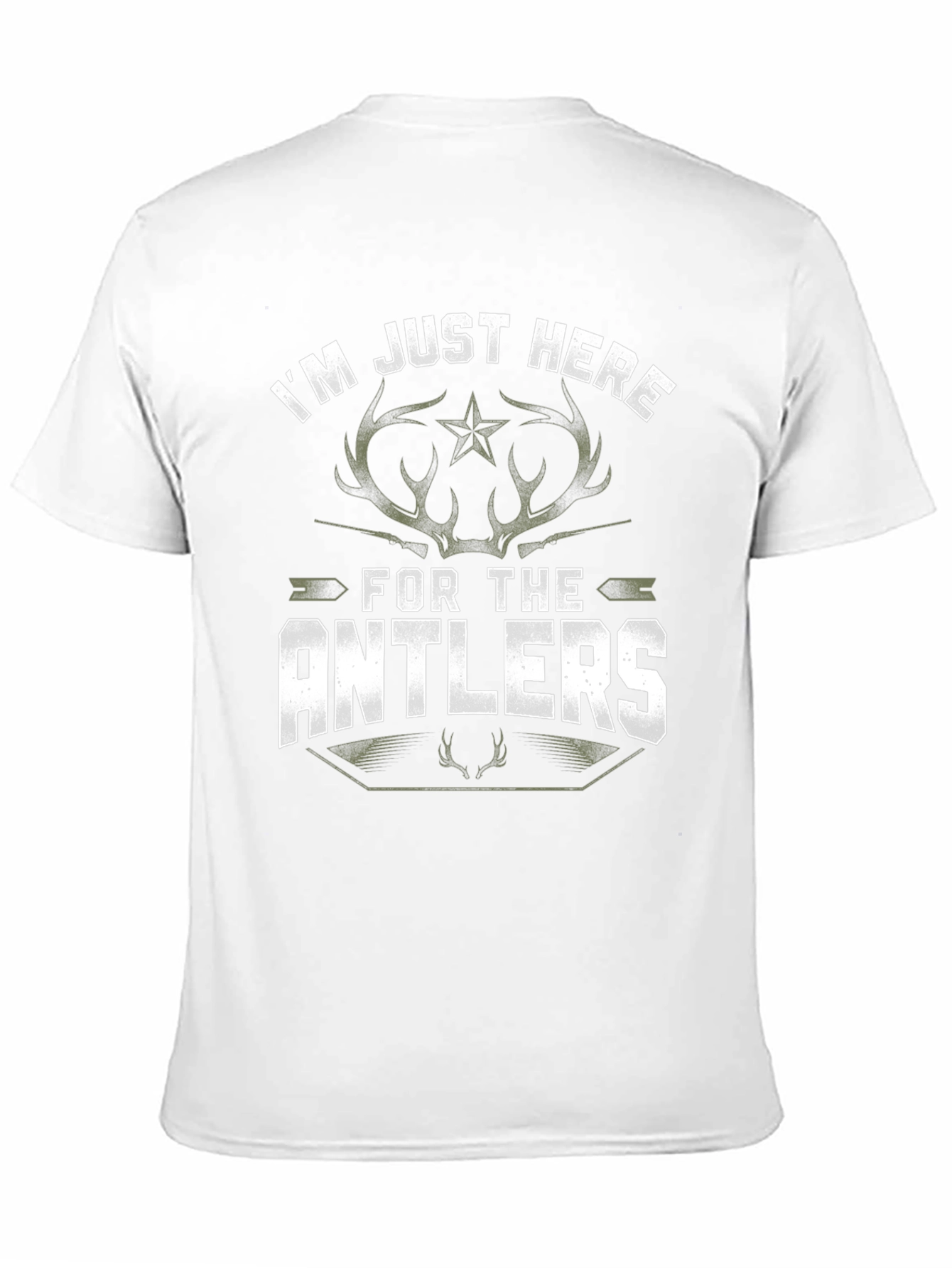 Im Just Here for the Antlers Black T-Shirt