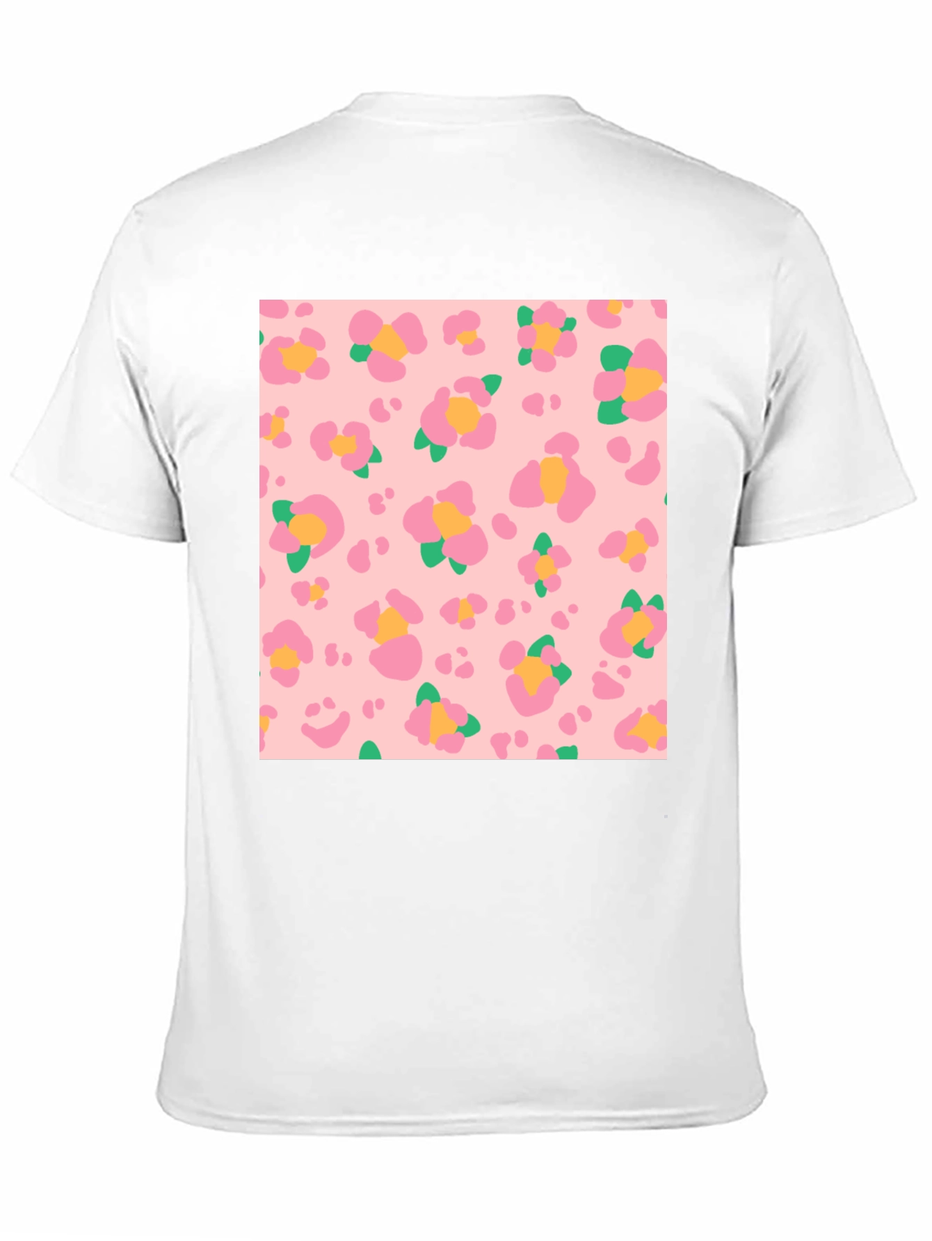 Floral Leopard Print Black T-Shirt
