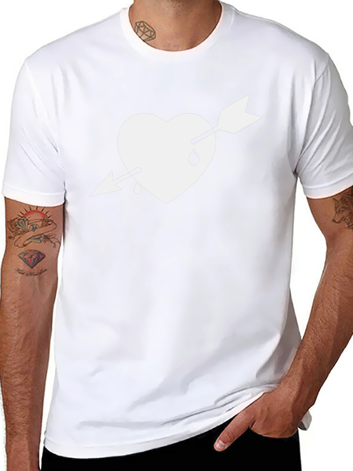 Heart Arrow Graphic Tee - Black Unisex T-Shirt