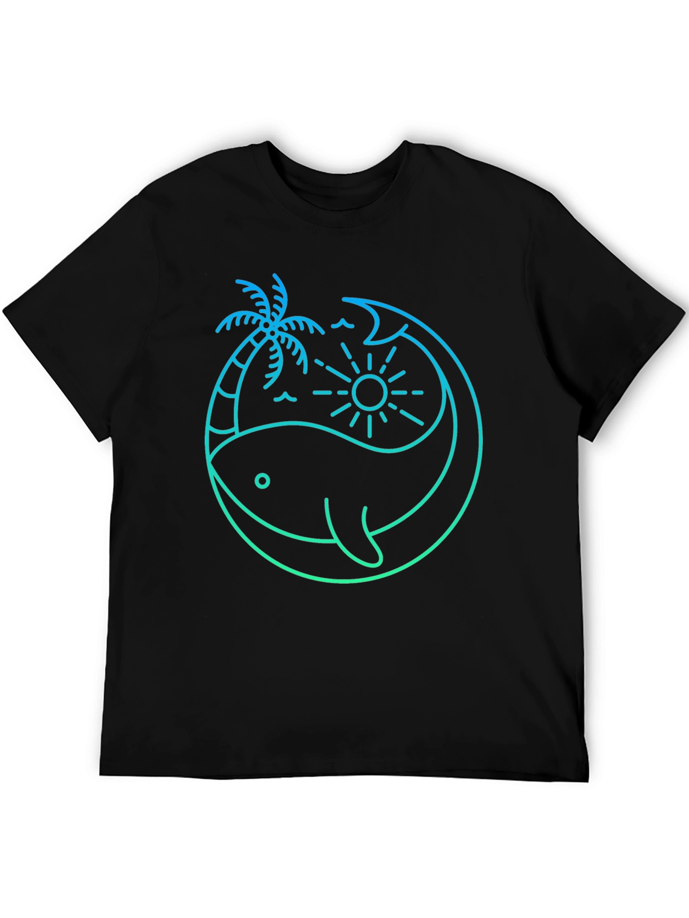 Whale Beach Graphic Tee - Stylish Mens Black T-Shirt
