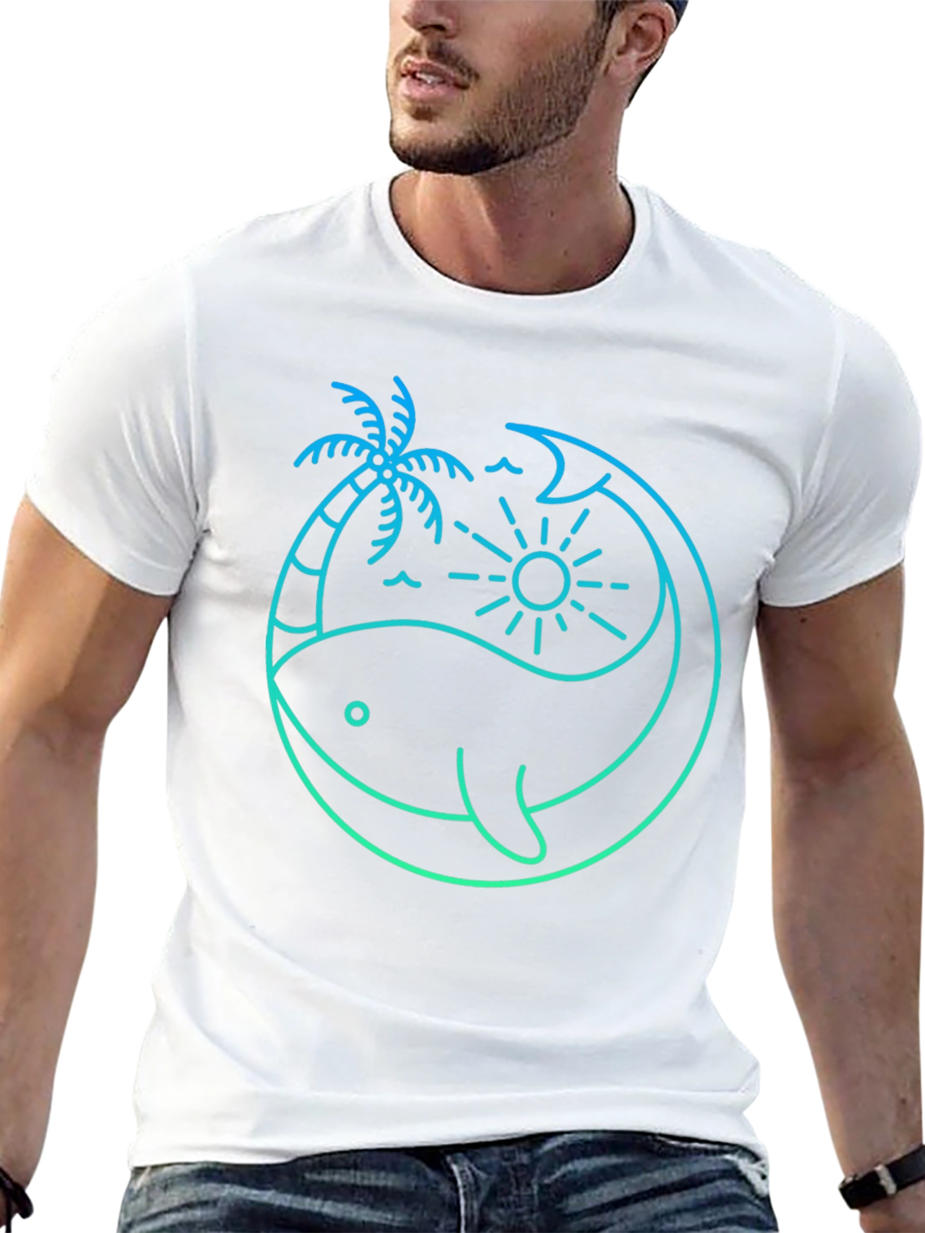 Whale Beach Graphic Tee - Stylish Mens Black T-Shirt