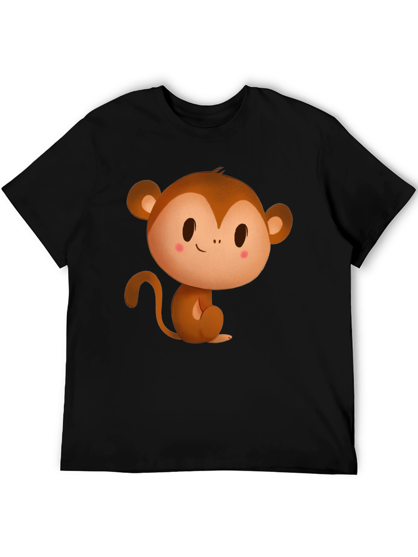 Cute Monkey Graphic Tee - Black T-Shirt