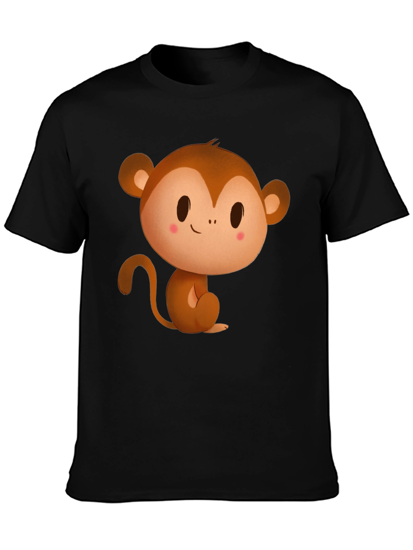 Cute Monkey Graphic Tee - Black T-Shirt