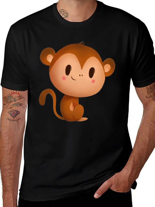 Cute Monkey Graphic Tee - Black T-Shirt