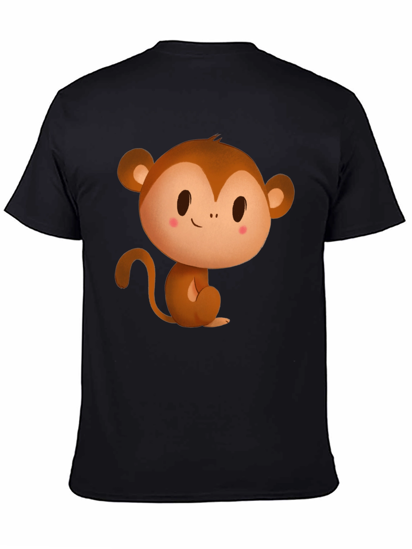 Cute Monkey Graphic Tee - Black T-Shirt