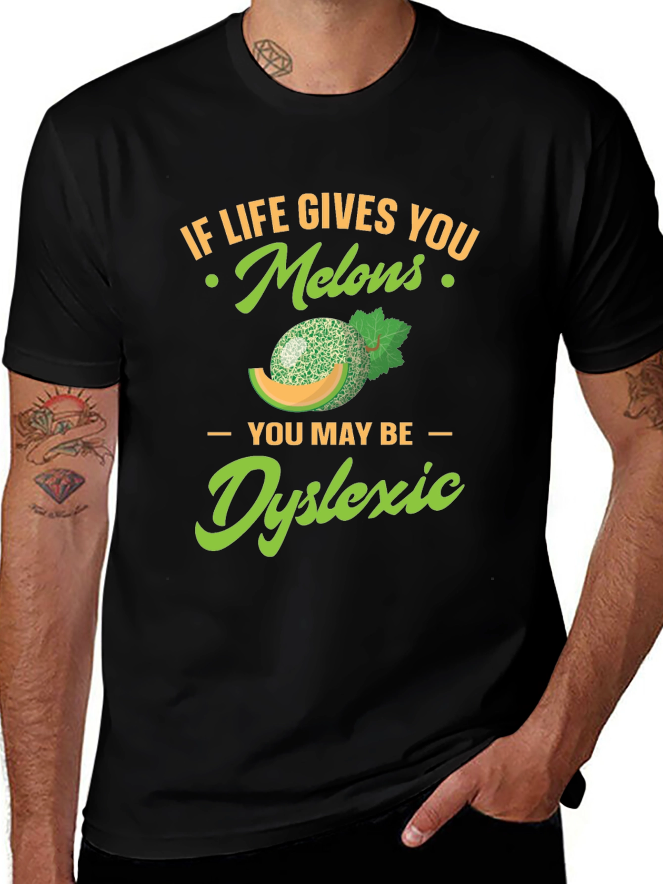 Dyslexic Melons T-Shirt Funny Fruit Tee
