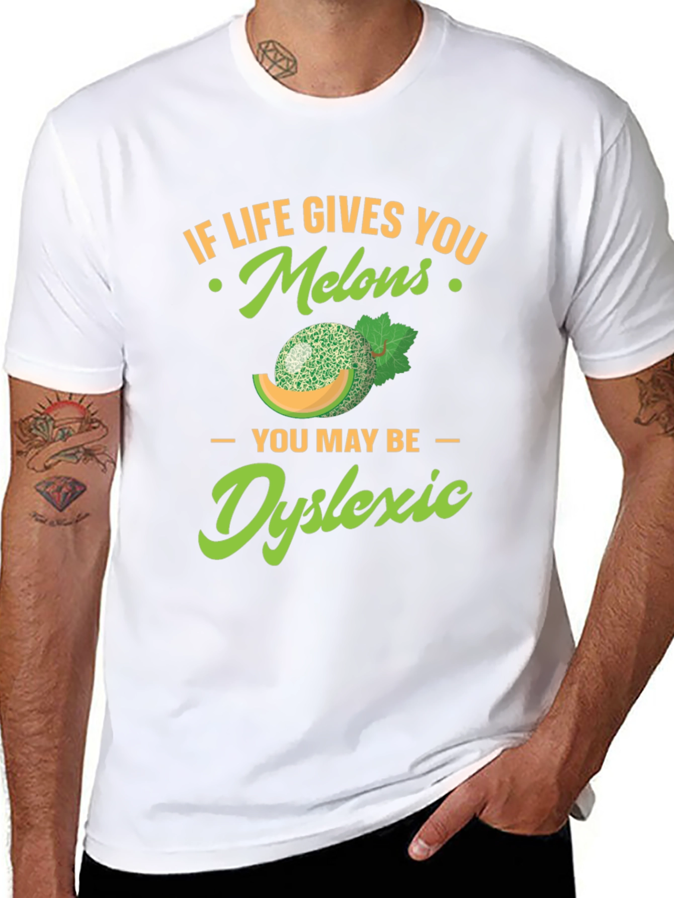Dyslexic Melons T-Shirt Funny Fruit Tee