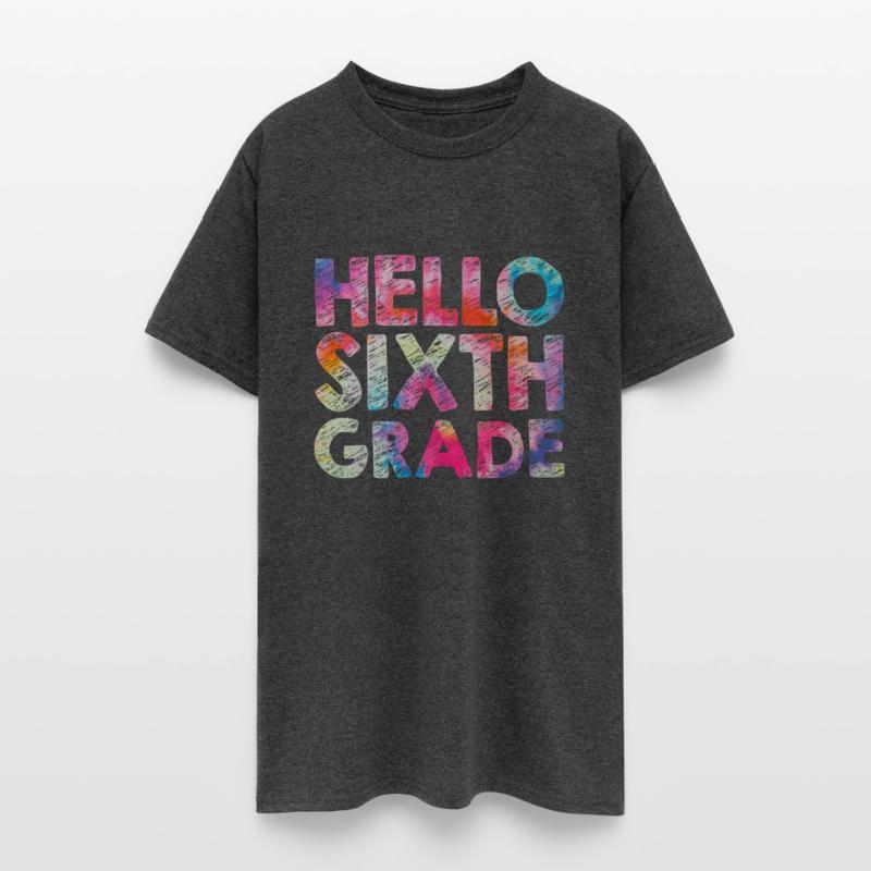 Hello 6th Sixth Grade Teacher Student Tie dye Back