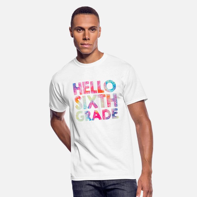 Hello 6th Sixth Grade Teacher Student Tie dye Back