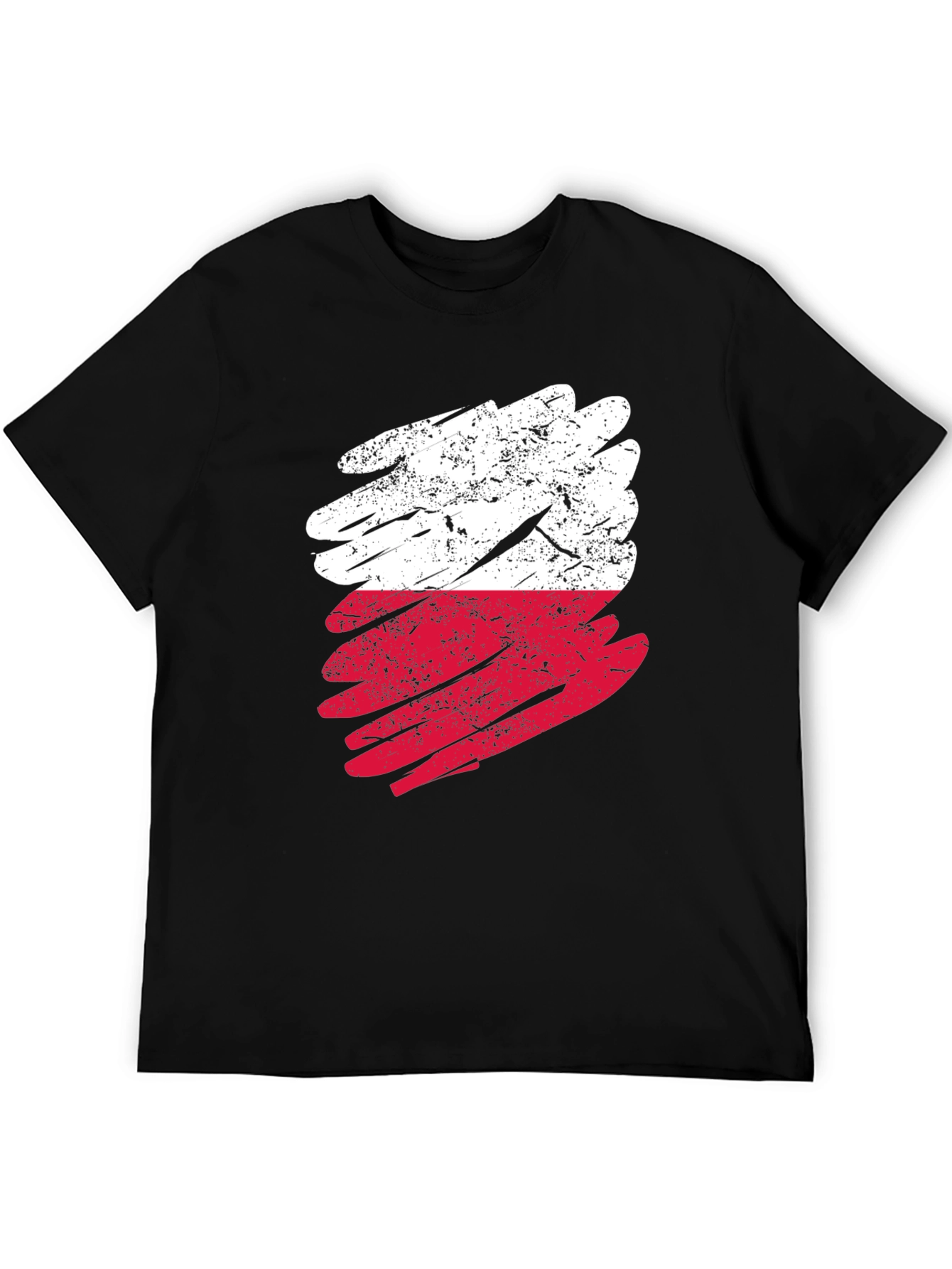 Distressed Poland Flag Graphic T-Shirt
