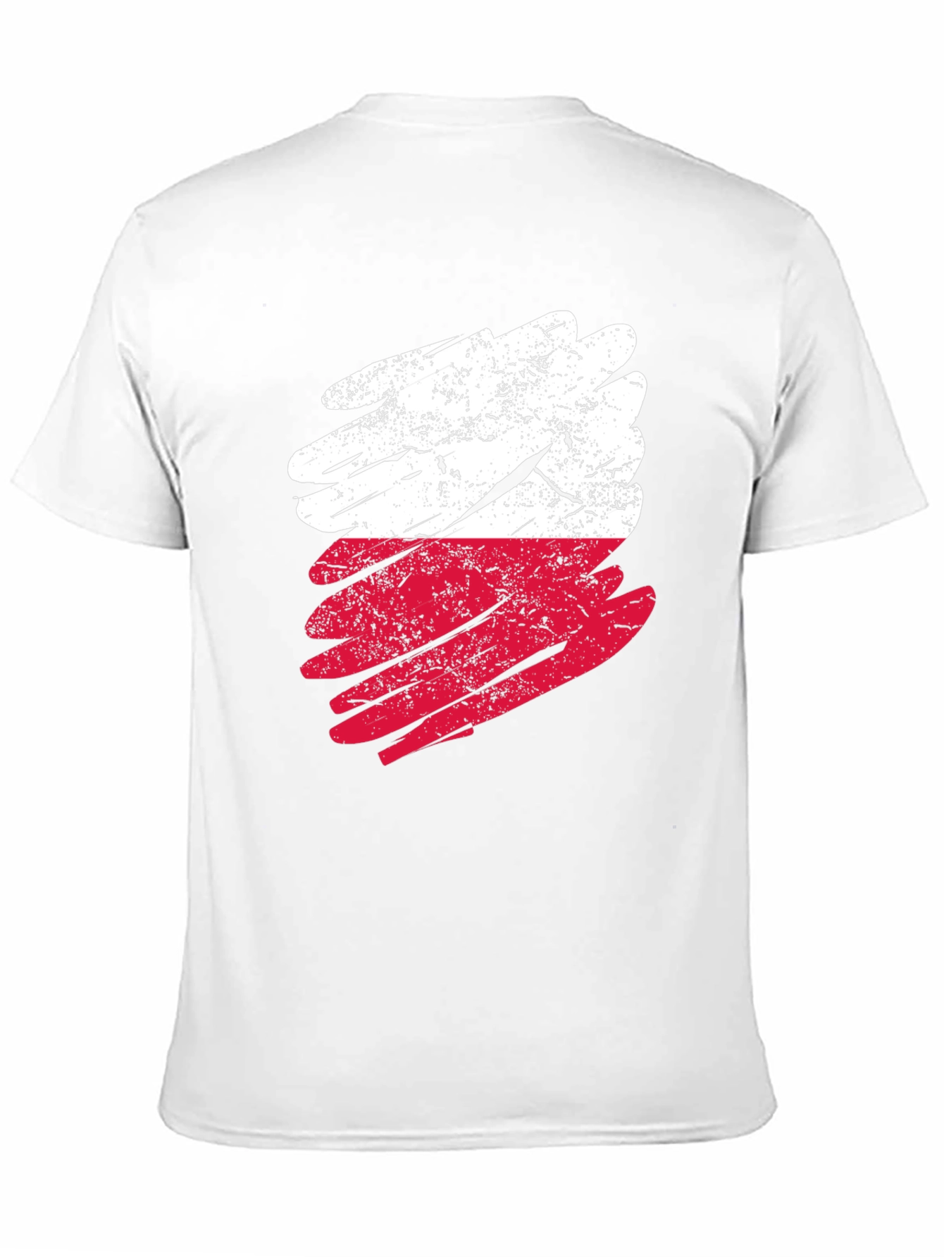 Distressed Poland Flag Graphic T-Shirt