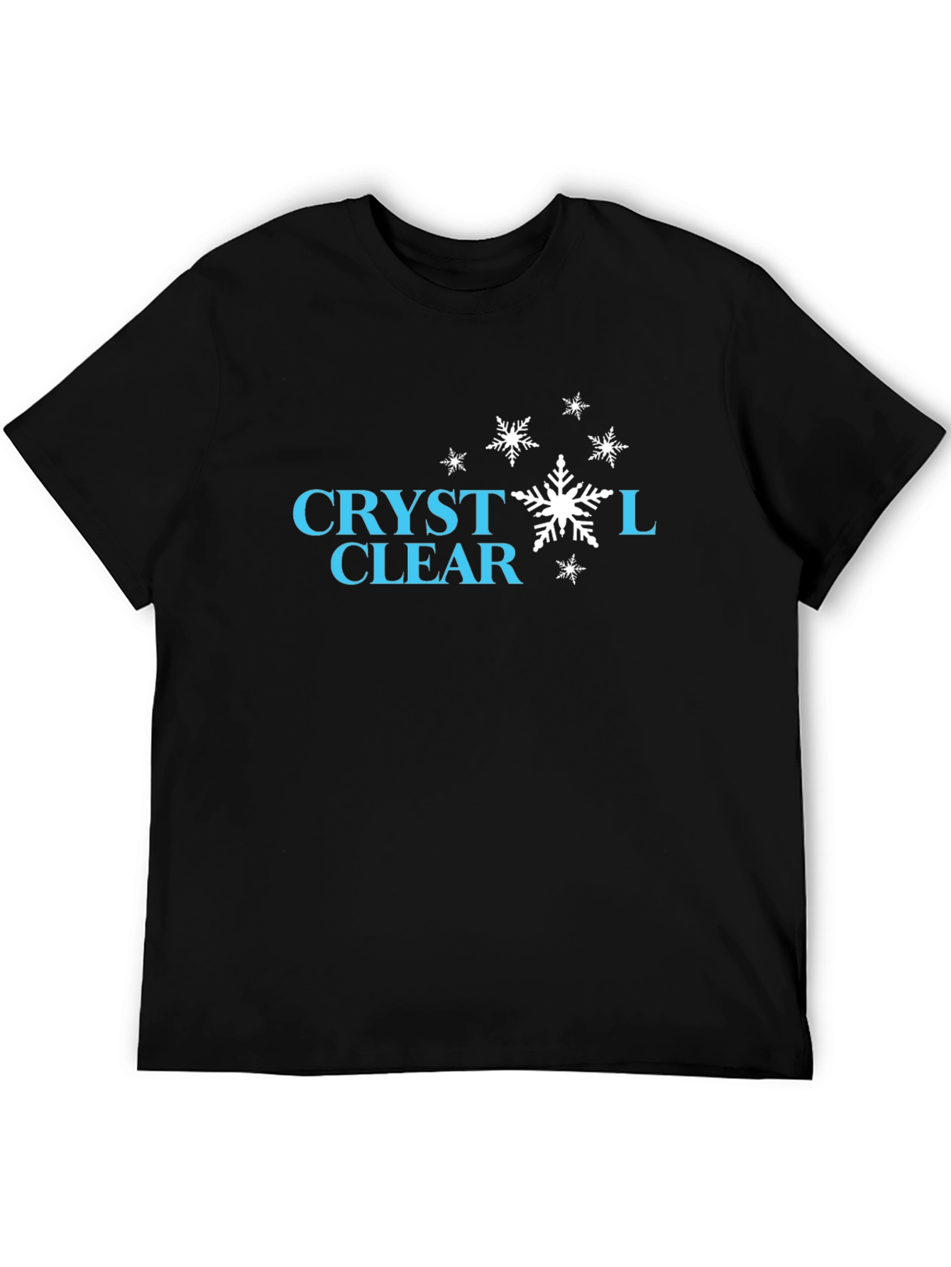 Crystal Clear Snowflake Graphic Tee - Stylish Black T-Shirt