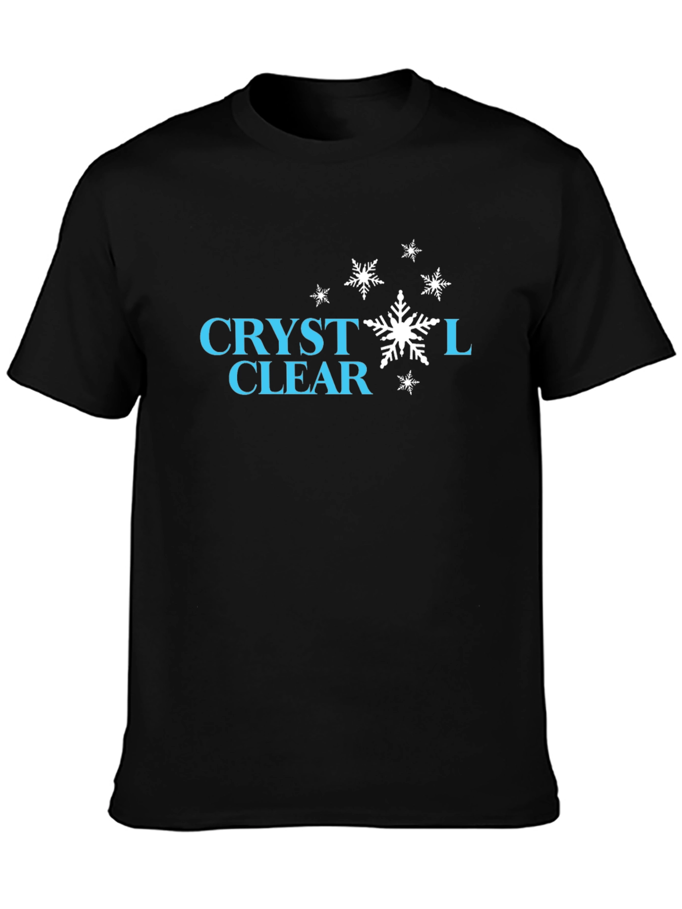 Crystal Clear Snowflake Graphic Tee - Stylish Black T-Shirt