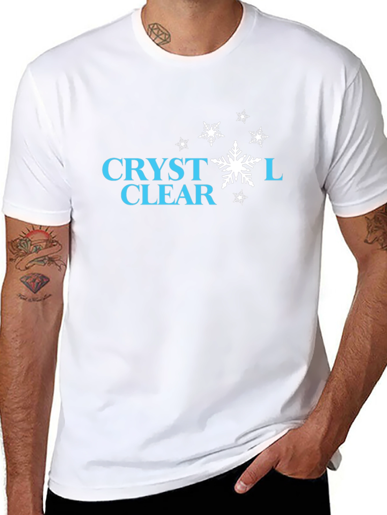 Crystal Clear Snowflake Graphic Tee - Stylish Black T-Shirt