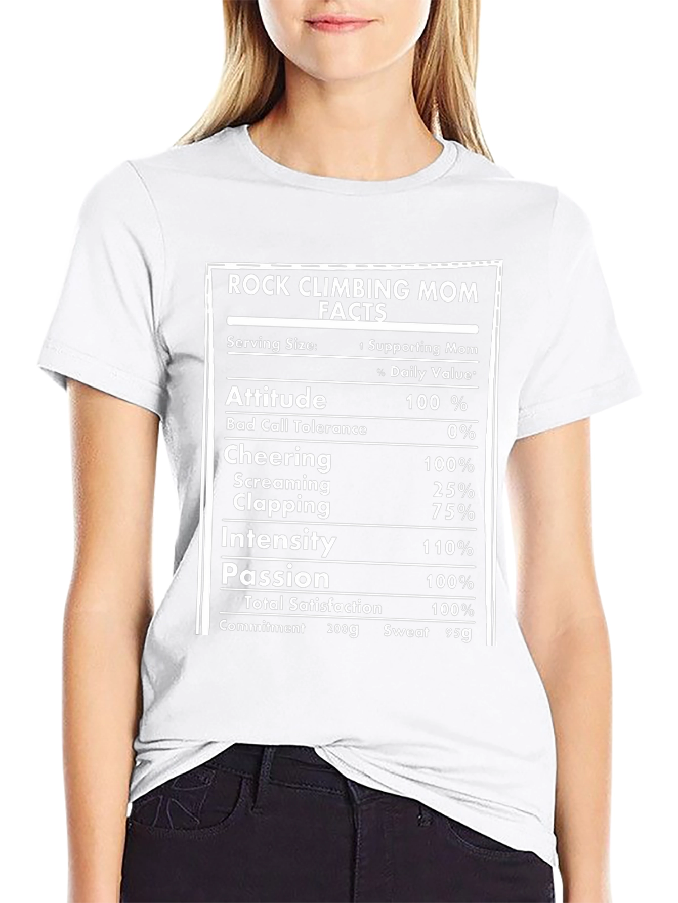 Rock Climbing Mom Nutrition Facts T-Shirt
