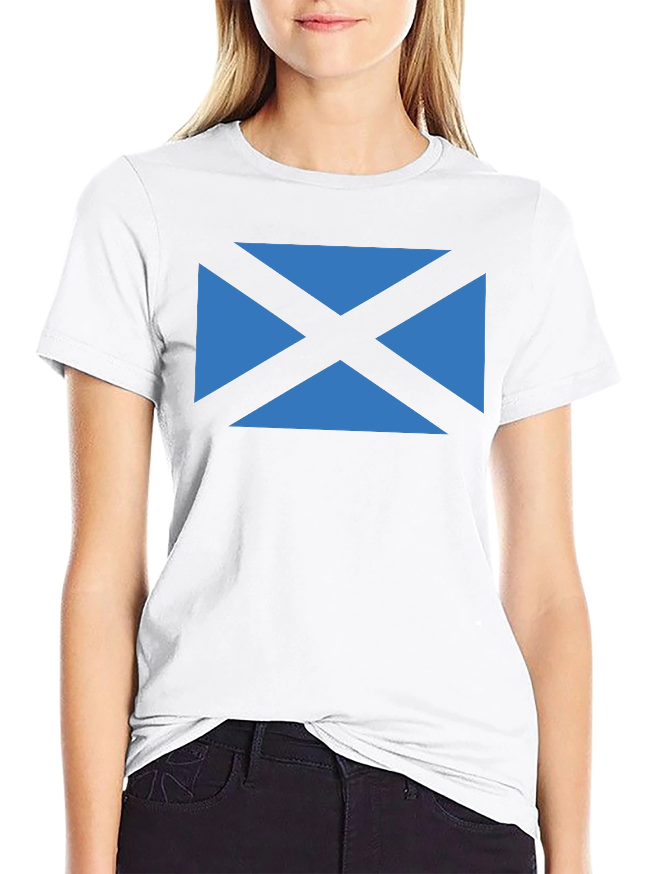 Scottish Flag T-Shirt - Black Crew Neck Tee