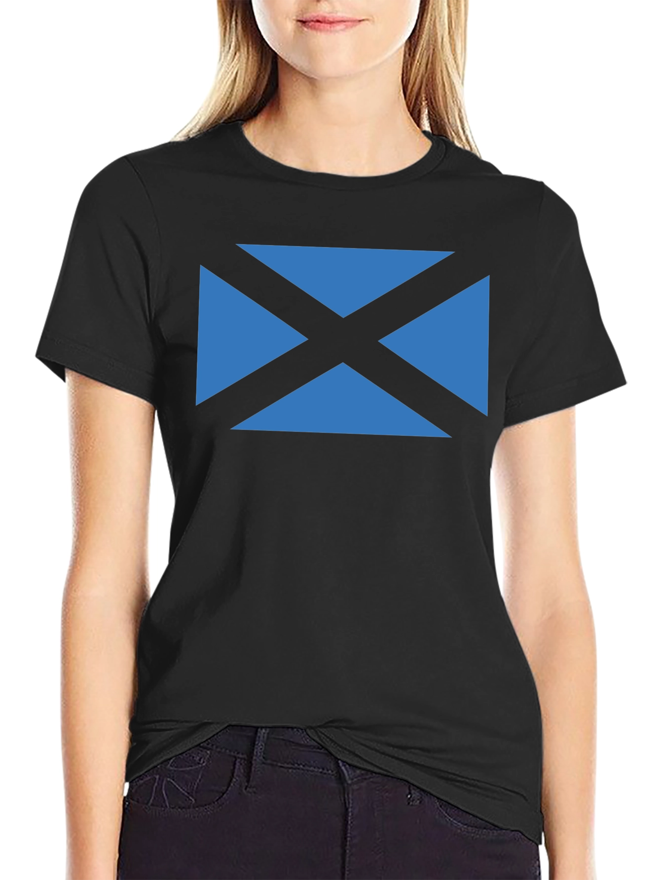 Scottish Flag T-Shirt - Black Crew Neck Tee