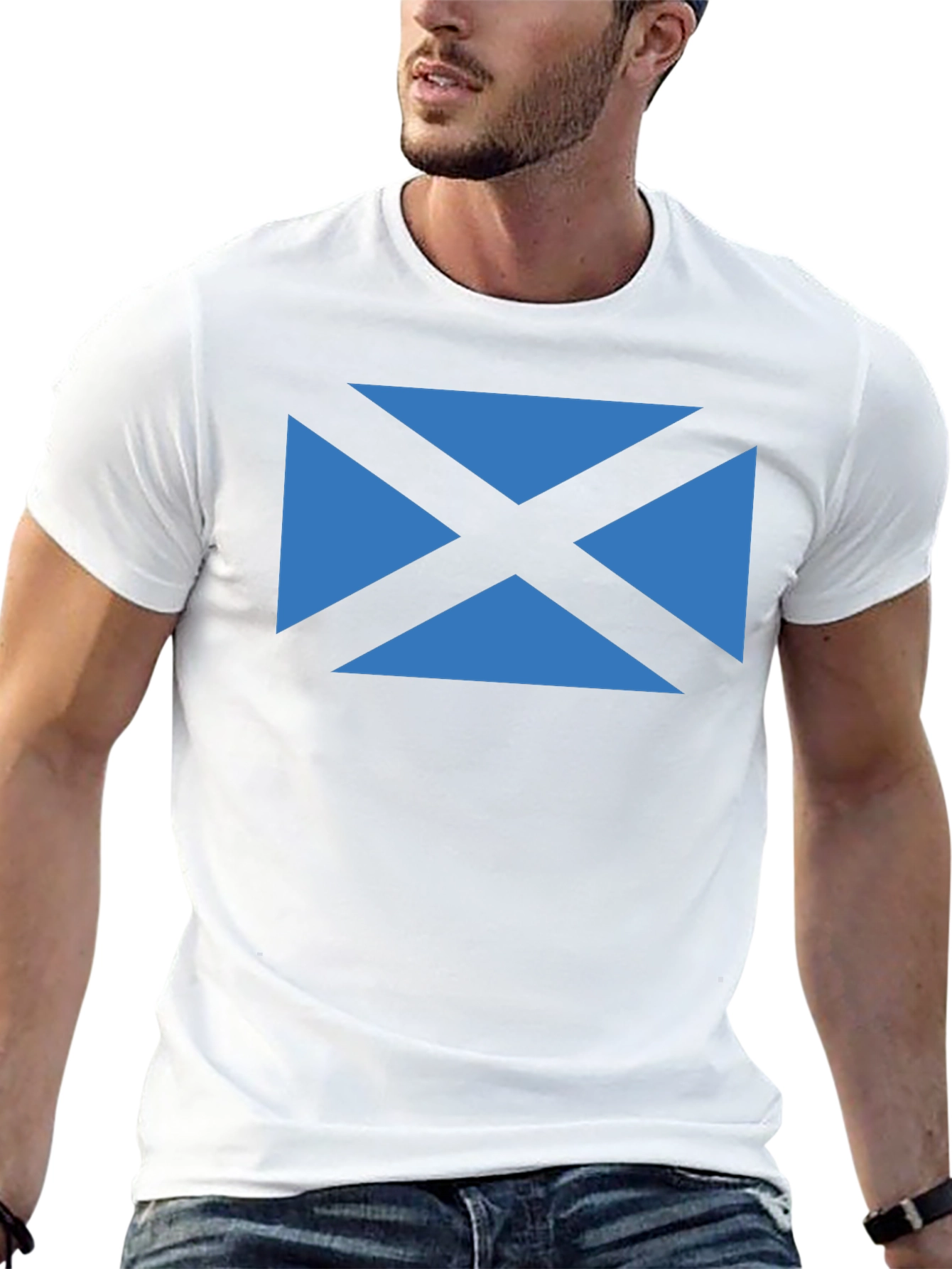 Scottish Flag T-Shirt - Black Crew Neck Tee