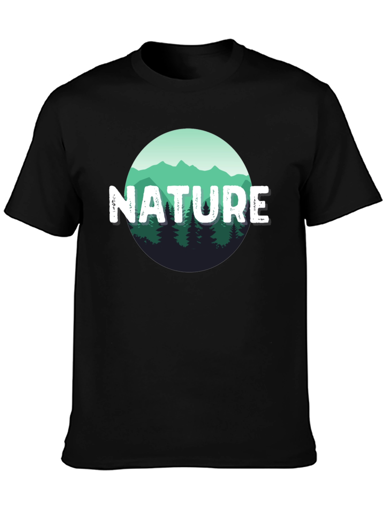Nature Scene Graphic Black T-Shirt