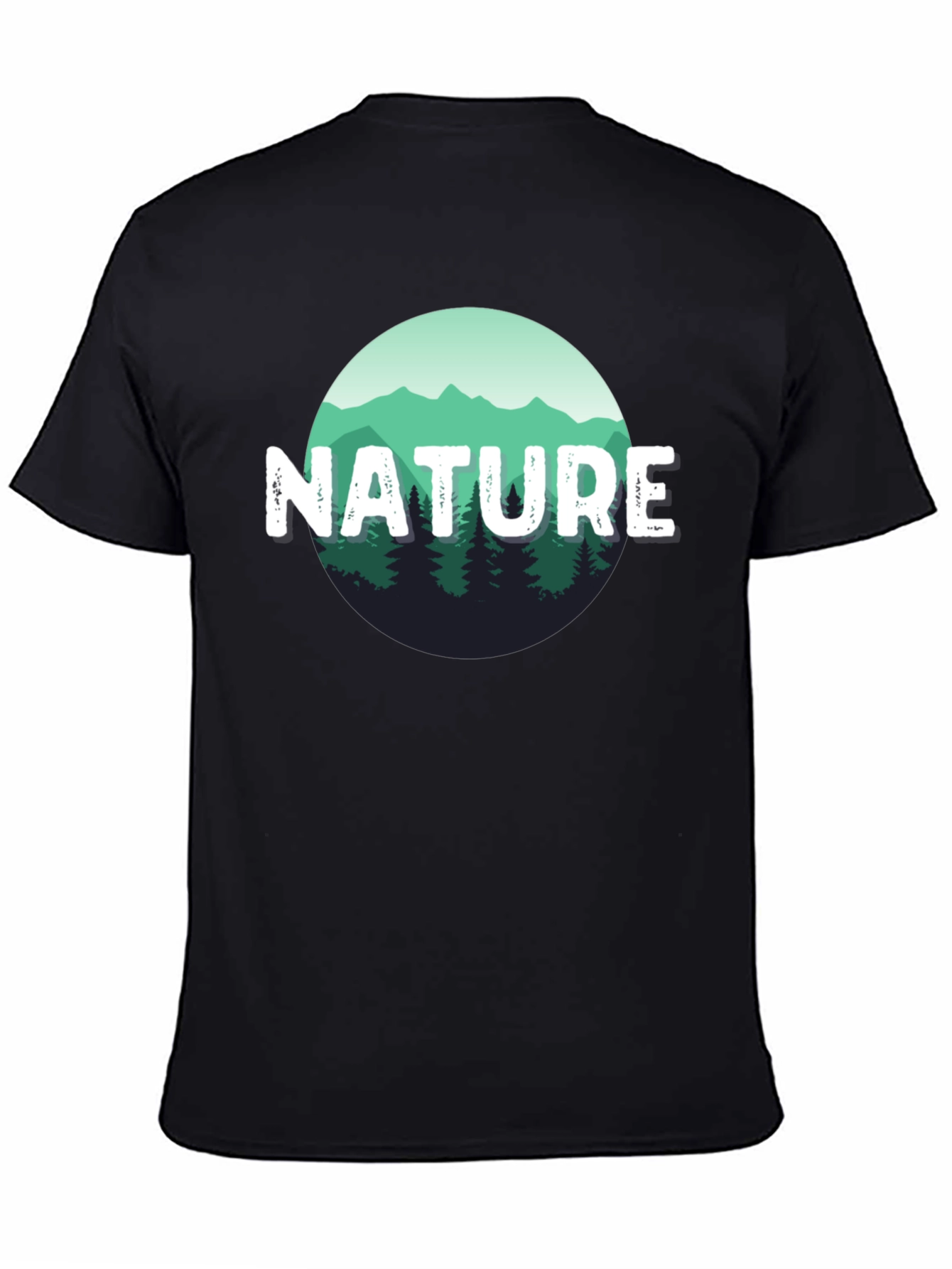 Nature Scene Graphic Black T-Shirt