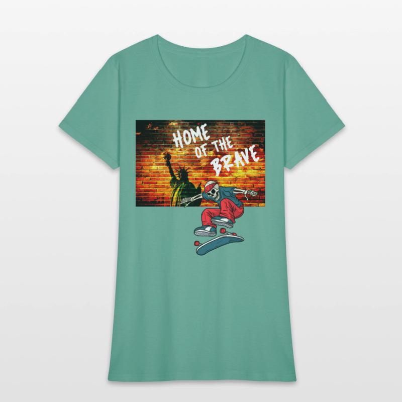 Home Of The Brave July Fourth Skeleton Skateboard