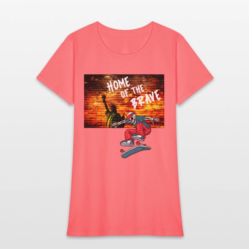 Home Of The Brave July Fourth Skeleton Skateboard