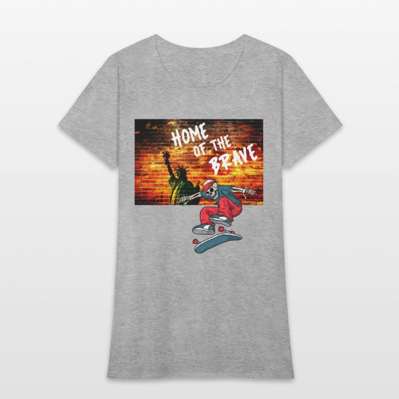 Home Of The Brave July Fourth Skeleton Skateboard