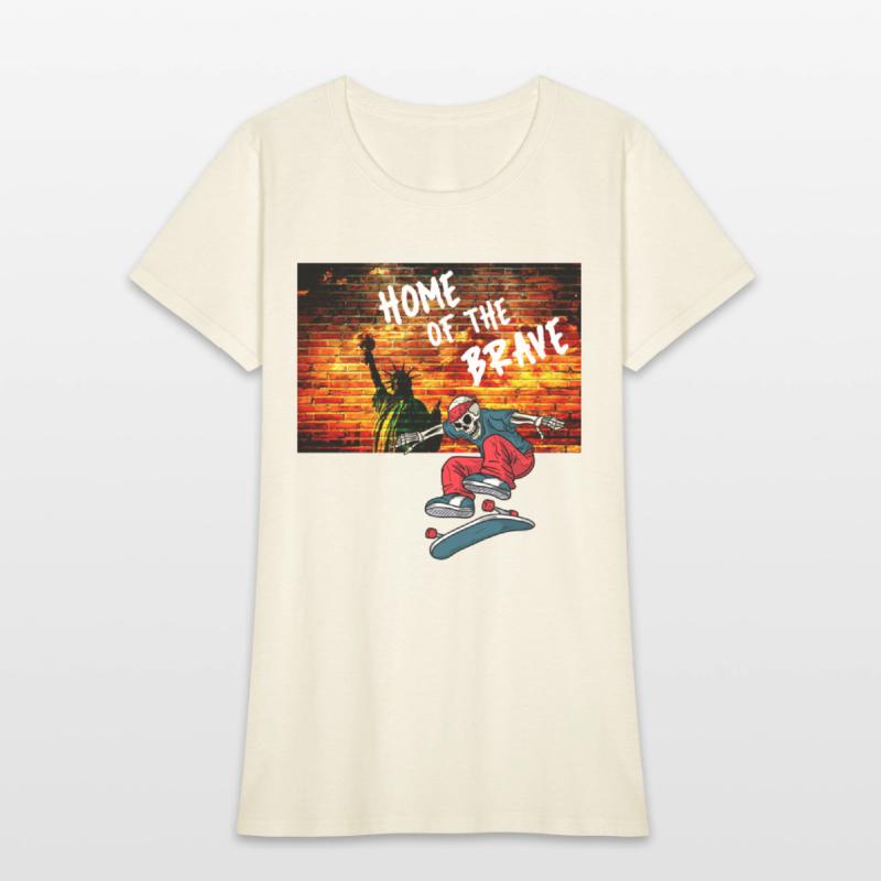 Home Of The Brave July Fourth Skeleton Skateboard