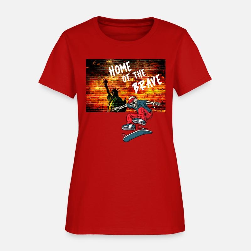 Home Of The Brave July Fourth Skeleton Skateboard