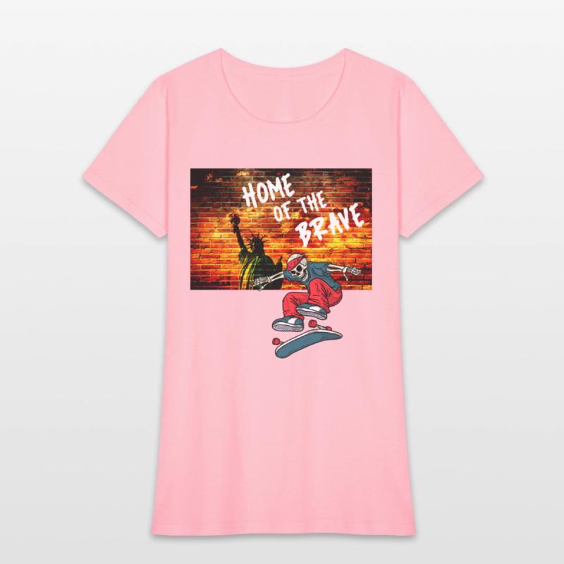 Home Of The Brave July Fourth Skeleton Skateboard
