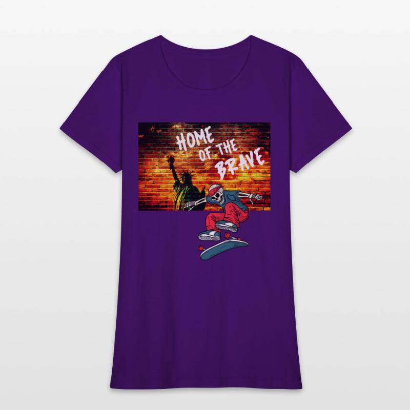 Home Of The Brave July Fourth Skeleton Skateboard
