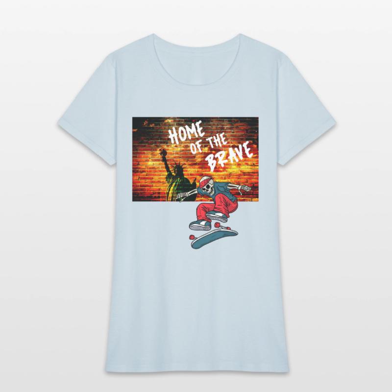 Home Of The Brave July Fourth Skeleton Skateboard