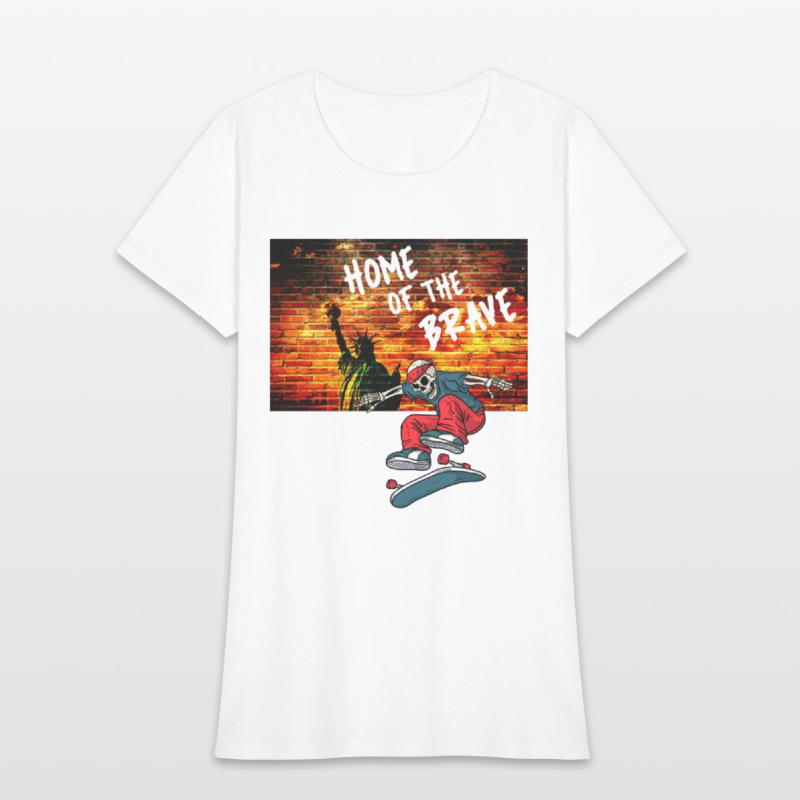 Home Of The Brave July Fourth Skeleton Skateboard