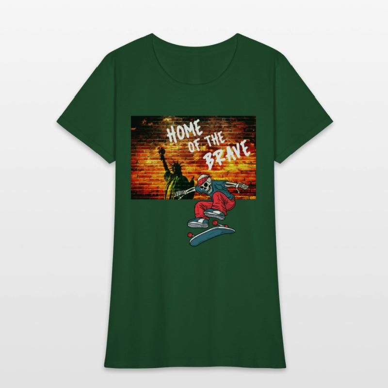Home Of The Brave July Fourth Skeleton Skateboard