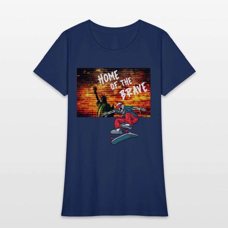 Home Of The Brave July Fourth Skeleton Skateboard