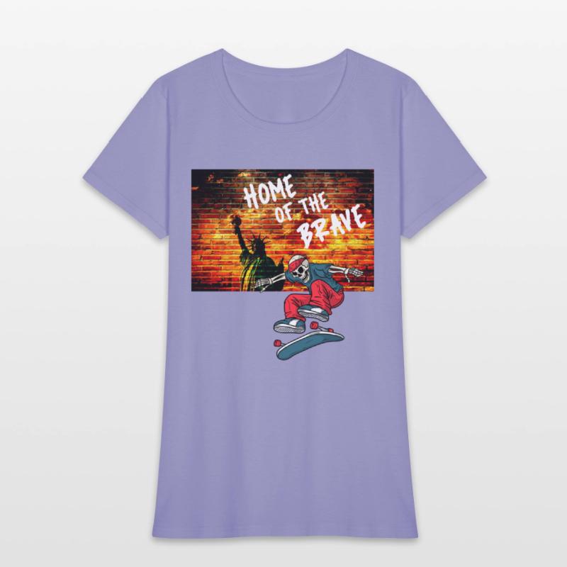 Home Of The Brave July Fourth Skeleton Skateboard