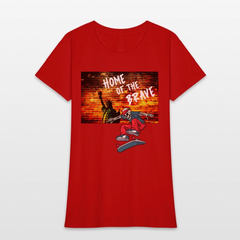 Home Of The Brave July Fourth Skeleton Skateboard