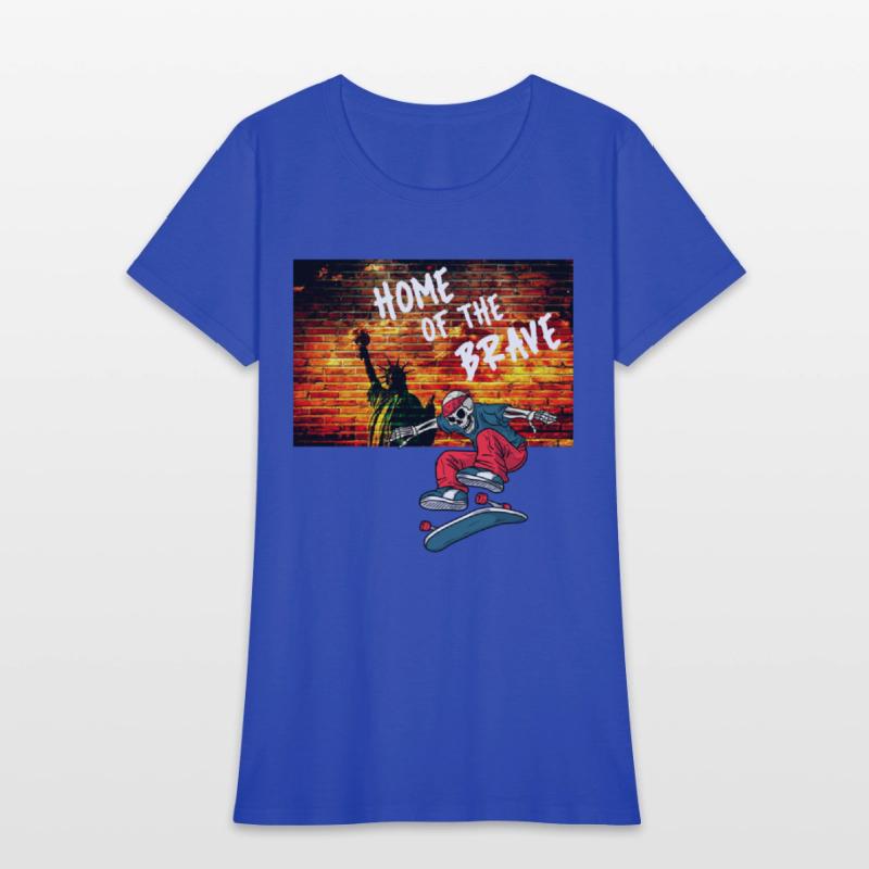 Home Of The Brave July Fourth Skeleton Skateboard