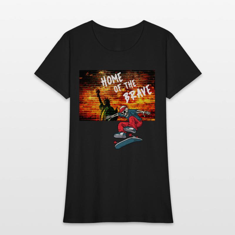 Home Of The Brave July Fourth Skeleton Skateboard