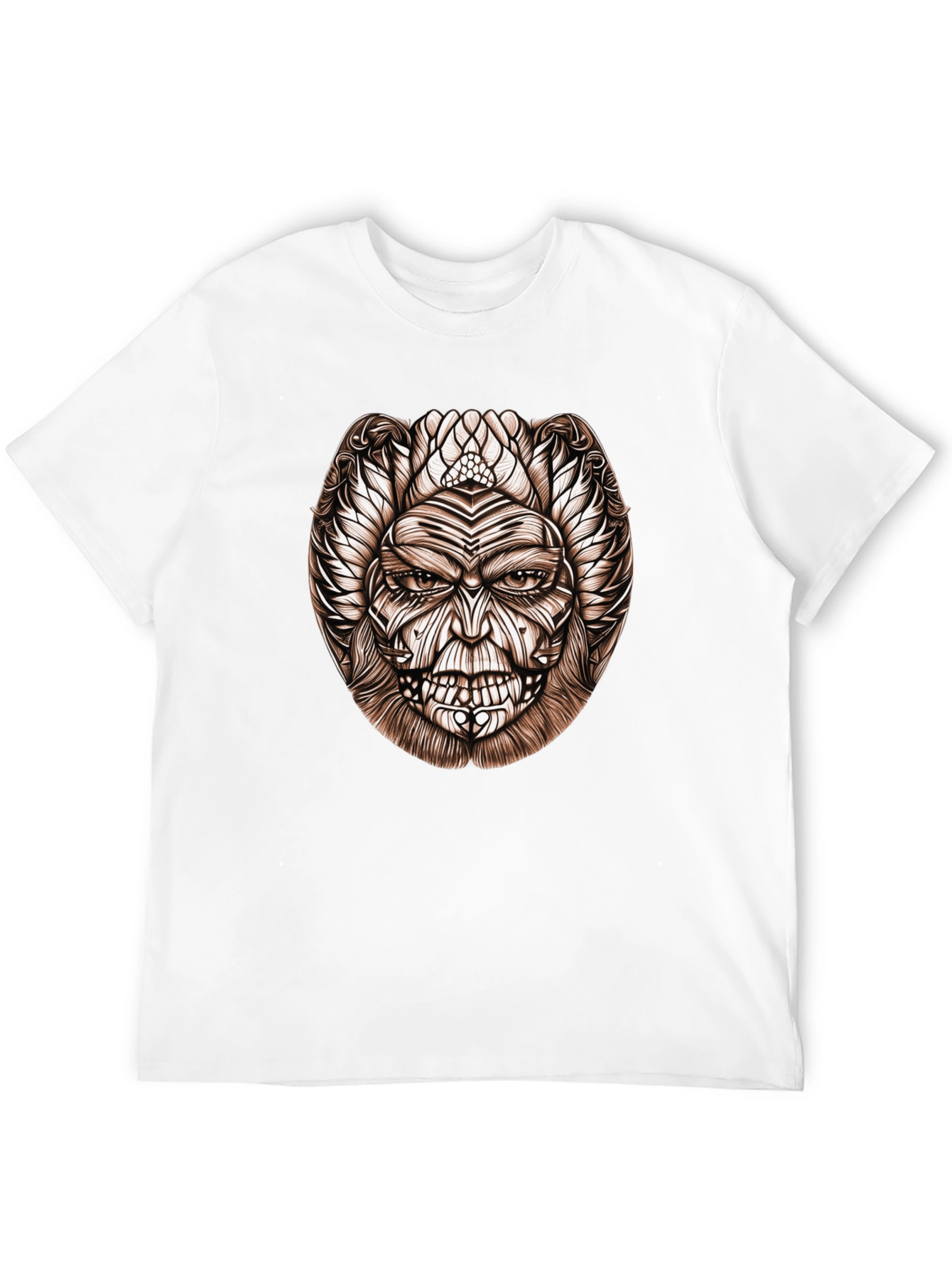 Tribal Face Graphic Black T-Shirt