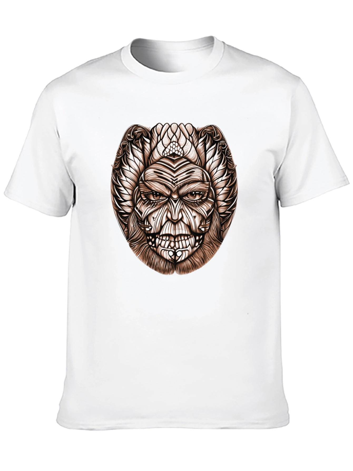 Tribal Face Graphic Black T-Shirt