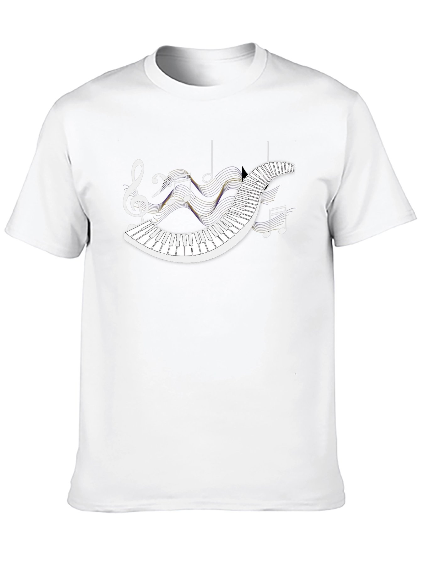 Musical Piano T-Shirt - Black Graphic Tee