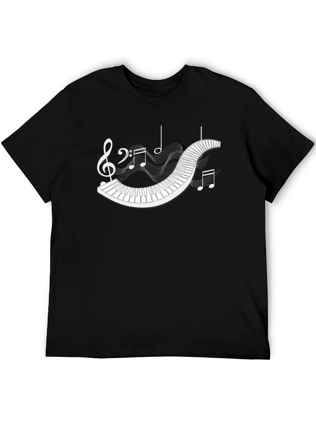 Musical Piano T-Shirt - Black Graphic Tee