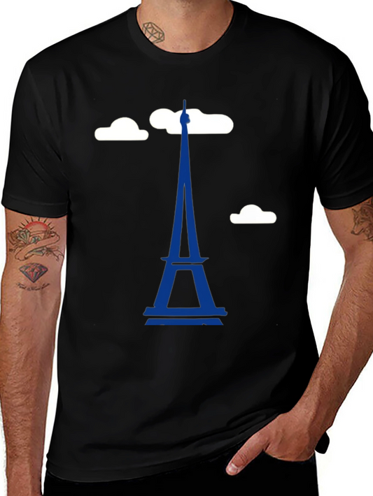 Eiffel Tower Graphic T-Shirt - Trendy Black Tee