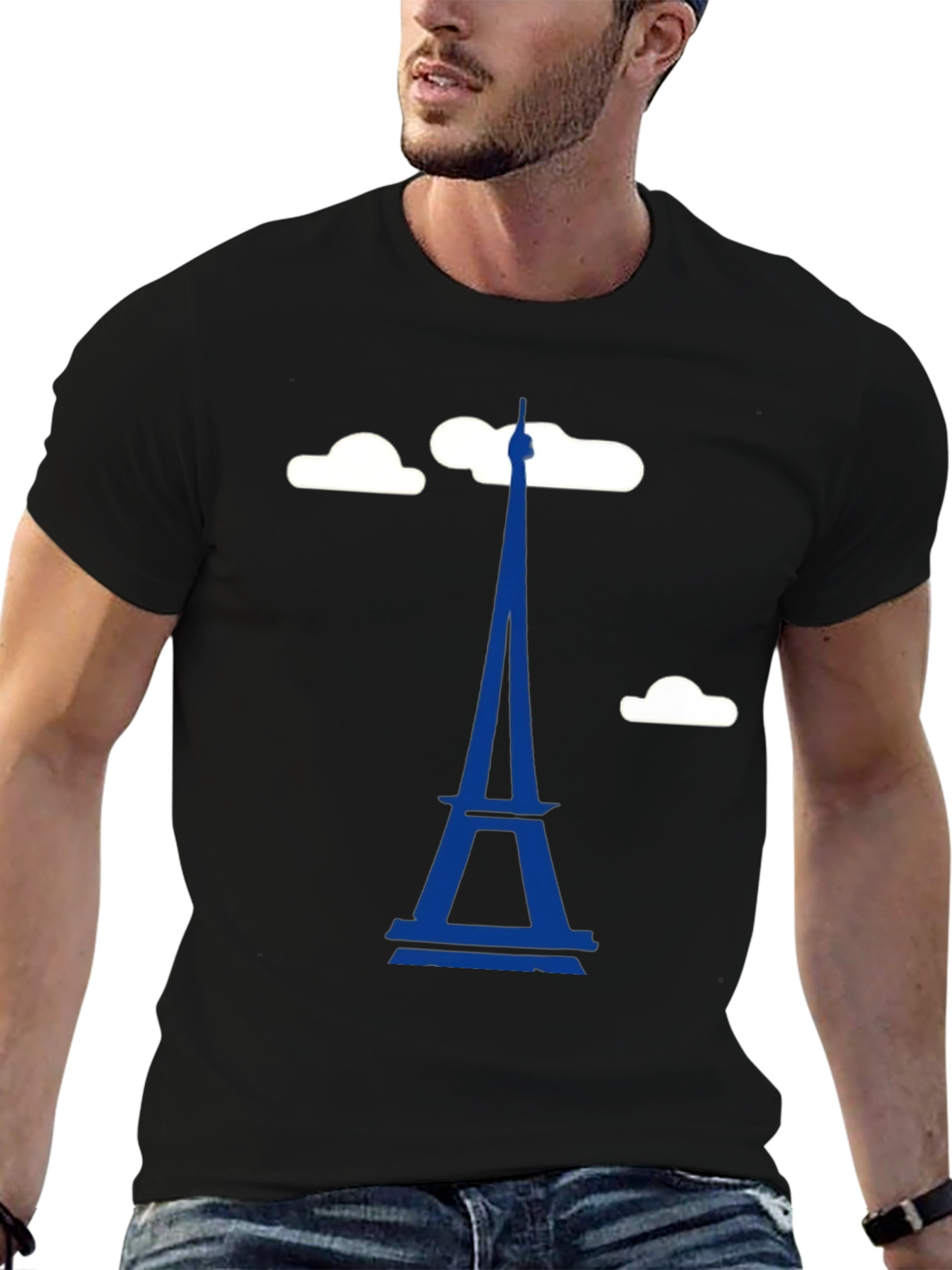 Eiffel Tower Graphic T-Shirt - Trendy Black Tee