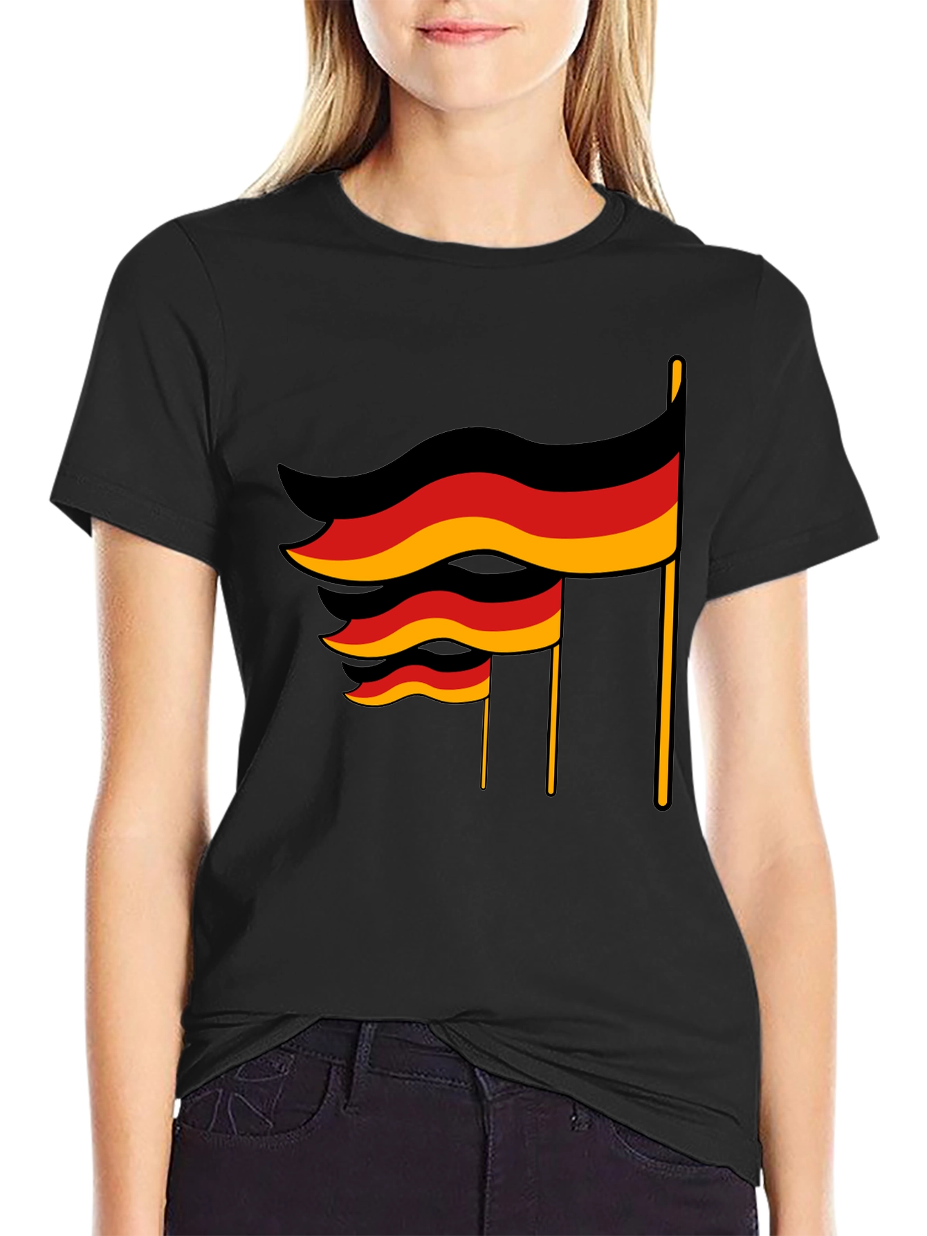 German Flag Black T-Shirt