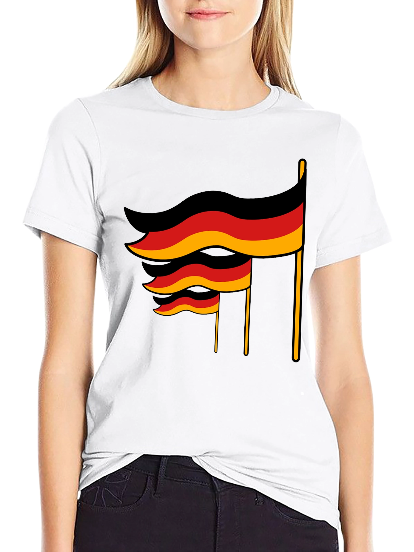 German Flag Black T-Shirt
