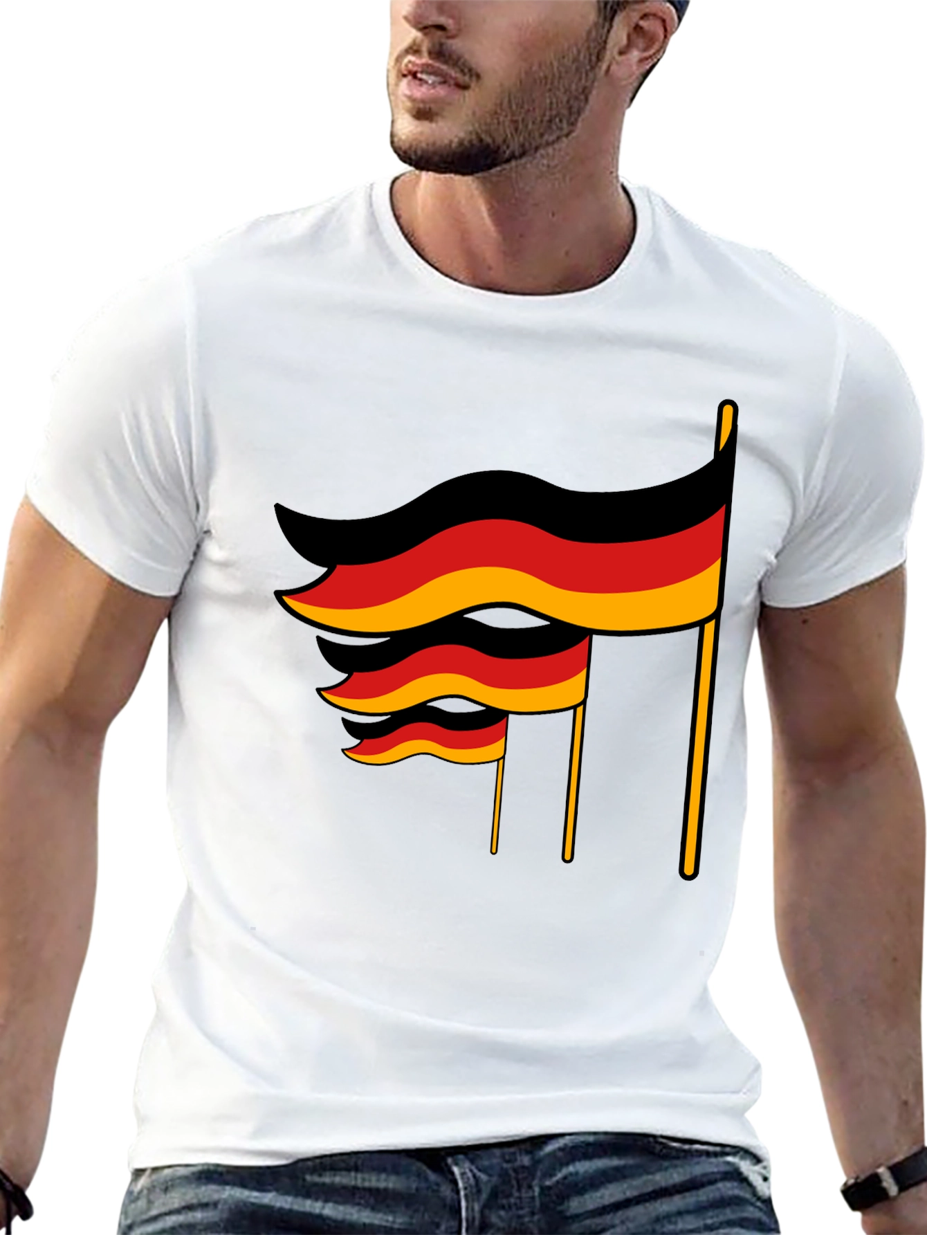 German Flag Black T-Shirt