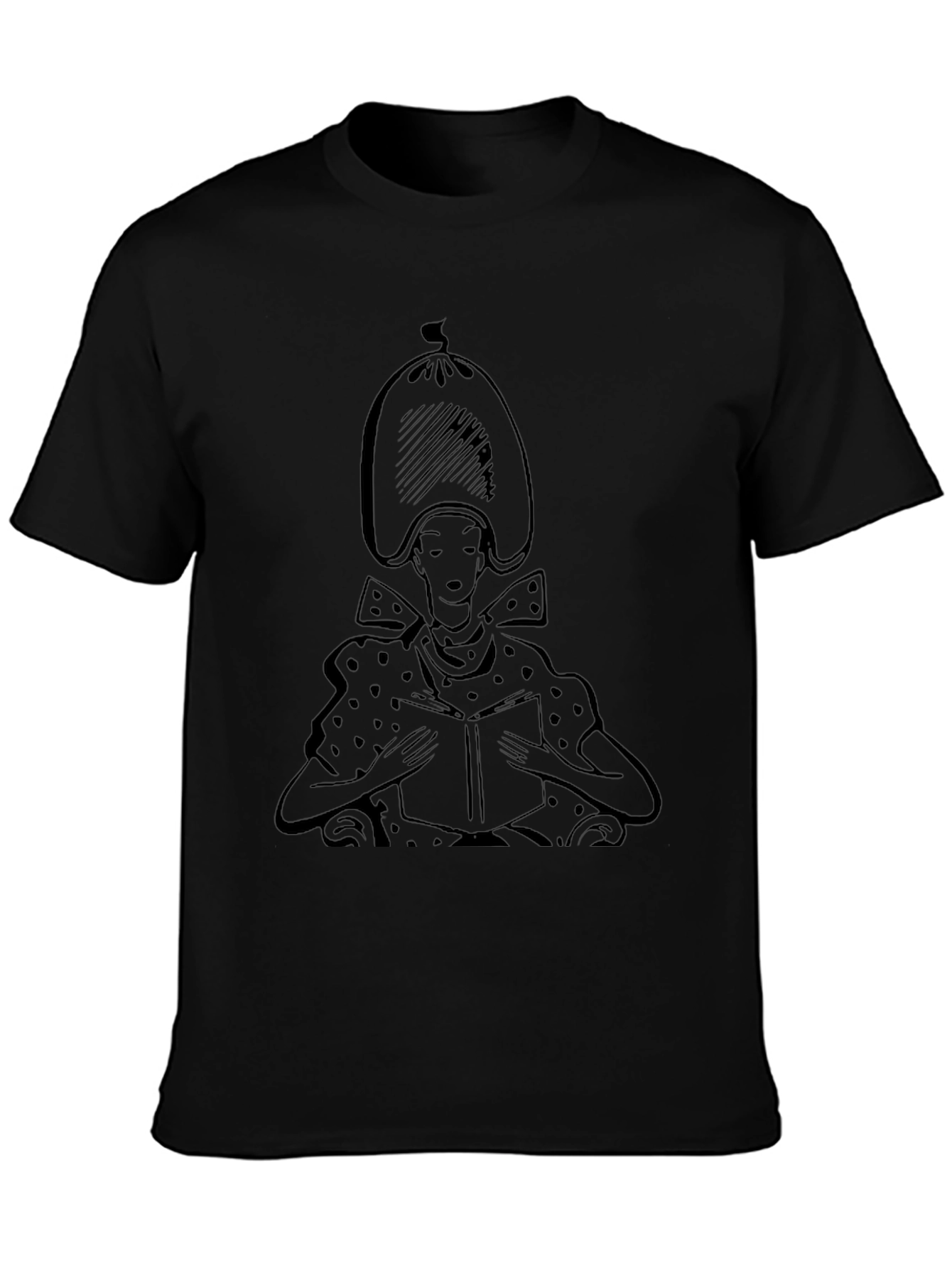 Reading Lady Graphic Tee - Stylish Black T-Shirt